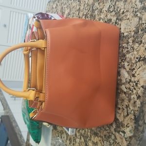 Cognac leather handbag
